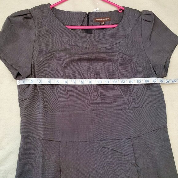 Adrienne Vittadini Gray Dress Short Sleeves Hidden Back Zipper Size 14 - Picture 3 of 7